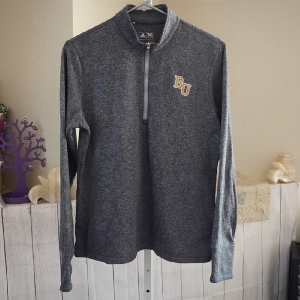 Adidas sz L Collegiate BU Lightweight Quarter Zip Pullover Sweatshirt